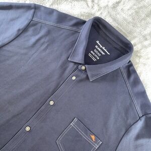 Tommy Bahama Men's Short Sleeve Island Zone Supima Navy Blue 3XL